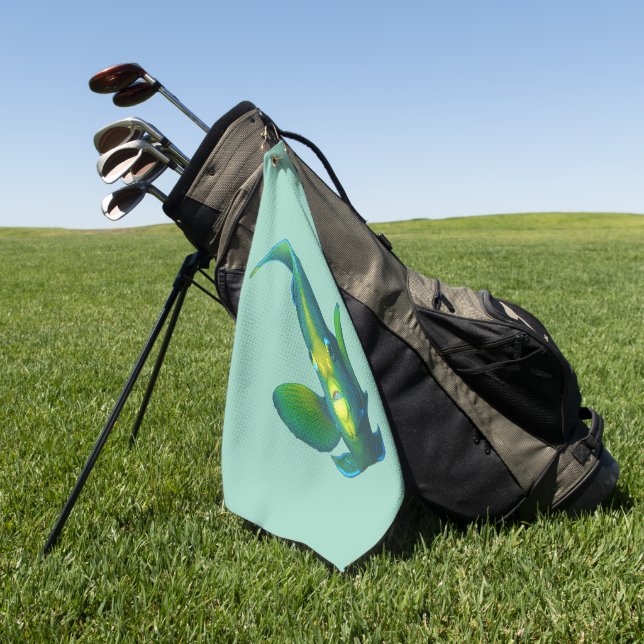 Angelfish - Abstraktes Design - Aus einem Foto sch Golfhandtuch (Gras)