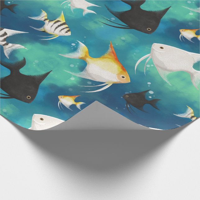 Angelfish Aquarium Pattern Geschenkpapier (Ecke)