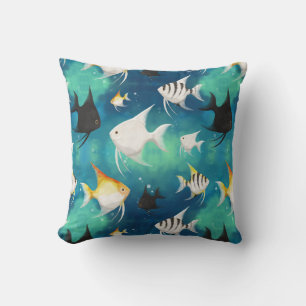 Angelfish Aquarium Pattern Kissen