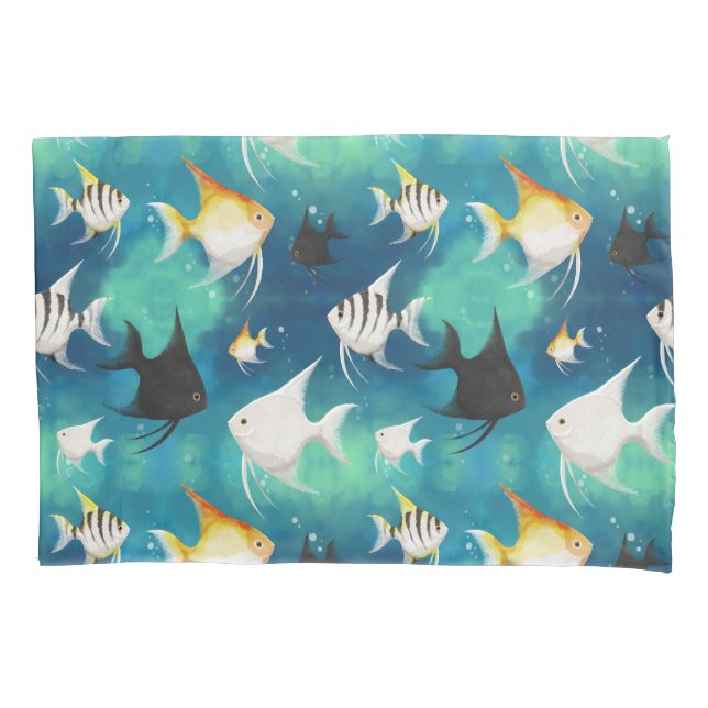 Angelfish Aquarium Pattern Kissenbezug (Vorderseite)