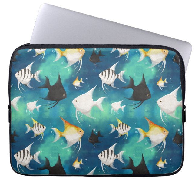 Angelfish Aquarium Pattern Laptopschutzhülle (Vorderseite)
