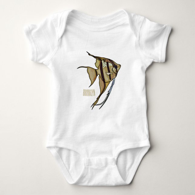 Angelfish Cartoon Illustration Baby Strampler (Vorderseite)