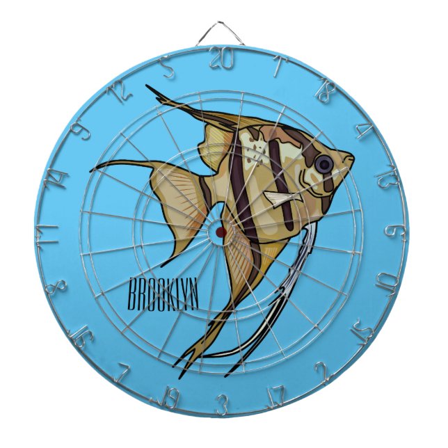 Angelfish Cartoon Illustration Dartscheibe (vorne)