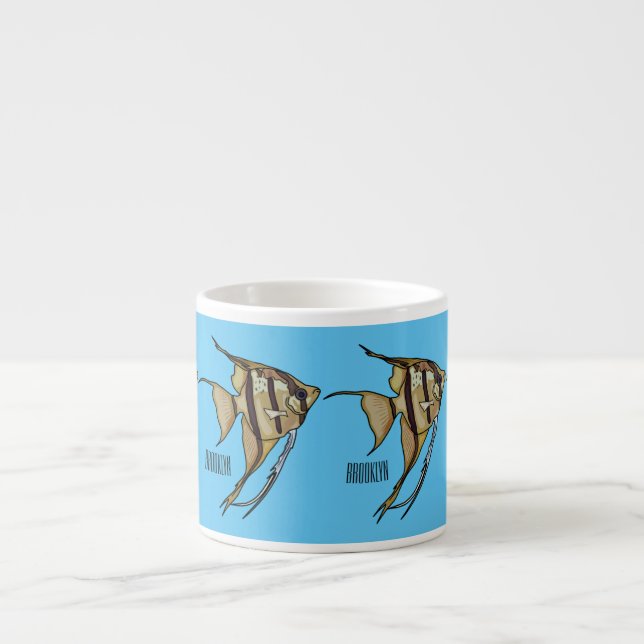 Angelfish Cartoon Illustration Espressotasse (Vorderseite)