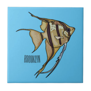 Angelfish Cartoon Illustration Fliese