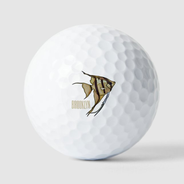 Angelfish Cartoon Illustration Golfball (Vorderseite)