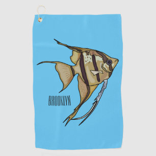 Angelfish Cartoon Illustration Golfhandtuch