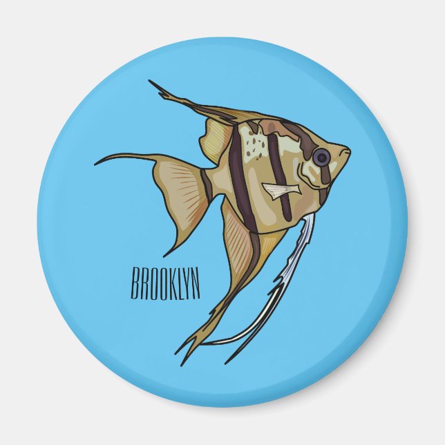 Angelfish Cartoon Illustration Magnet (Vorne)