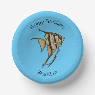 Angelfish Cartoon Illustration Pappteller