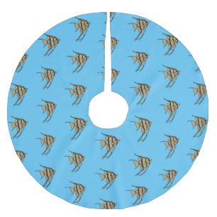 Angelfish Cartoon Illustration Polyester Weihnachtsbaumdecke