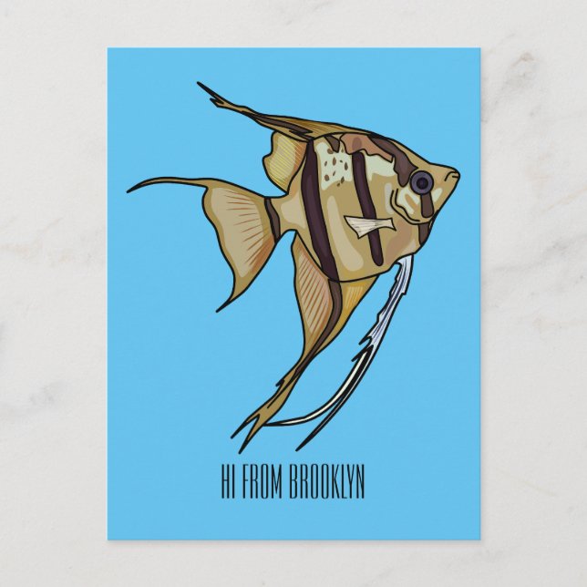 Angelfish Cartoon Illustration Postkarte (Vorderseite)