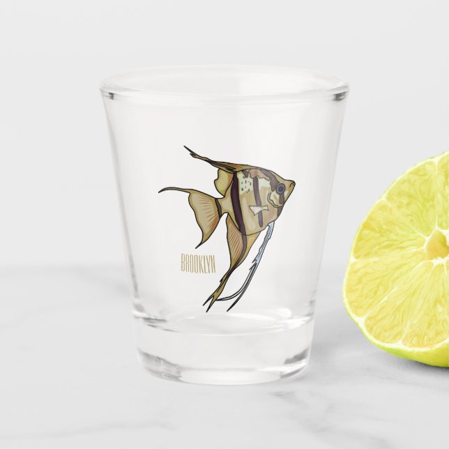 Angelfish Cartoon Illustration Schnapsglas (Vorderseite)
