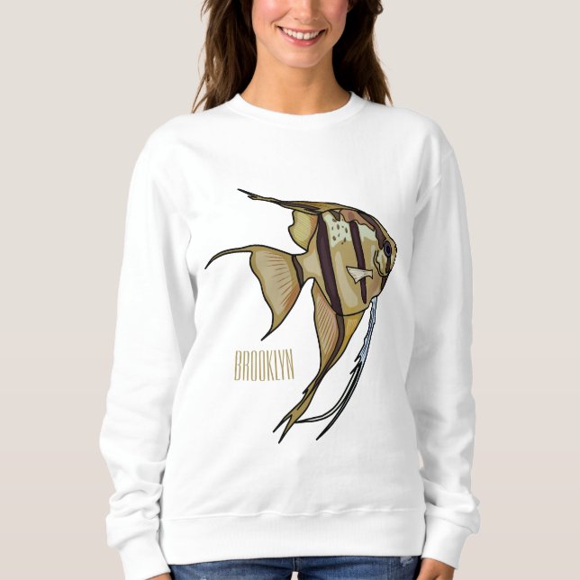 Angelfish Cartoon Illustration Sweatshirt (Vorderseite)