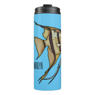 Angelfish Cartoon Illustration Thermosbecher