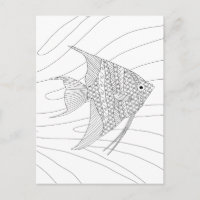 Angelfish-erwachsene Farbton-Postkarte
