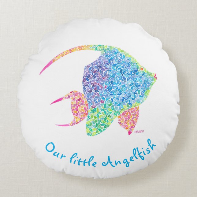 Angelfish Kinderzimmer Pillow Rundes Kissen (Vorderseite)