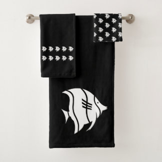Angelfish Schwarz-weiße Küstendekoration Badhandtuch Set