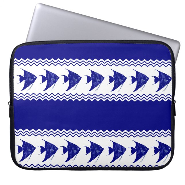 Angelfish Streifen Laptopschutzhülle (Vorderseite)