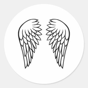 Angelflügel Runder Aufkleber
