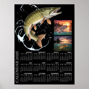 Angelfoto-Kalender 2026, Sportfischen, Karpfen Poster