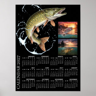 Angelfoto-Kalender 2027, Sportangeln, Karpfen Poster