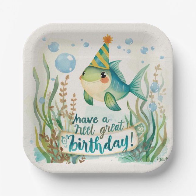 Angelfreunde Hochgeburtsmotive Aquarell Pappteller (Vorderseite)