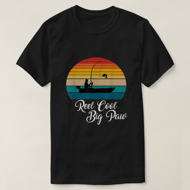 Angelgeschenke 1523 Cool Big Paw Fishing  T-Shirt (Design vorne)