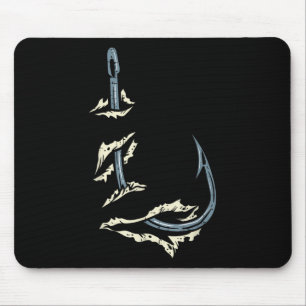 Angelhaken Coole Fischerei Fischer Angler Männer Mousepad