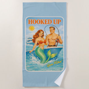 Angelhaken-Fischerei-Pin-up-Meeresjungfrau   Lusti Strandtuch