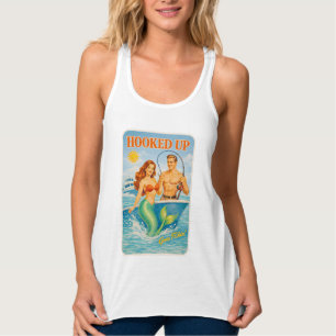 Angelhaken-Fischerei-Pin-Up-Meerjungfrau Lustig Re Tank Top