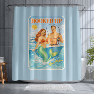 Angelhaken Pin-up Meerjungfrau   Lustig Nautical Duschvorhang