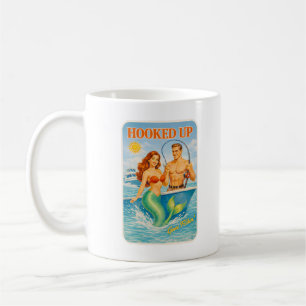 Angelhaken Pin-Up Meerjungfrau Lustig Retro Fisch Kaffeetasse