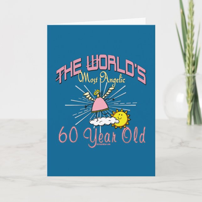 Angelic 60. Geburtstag Karte (Vorderseite)