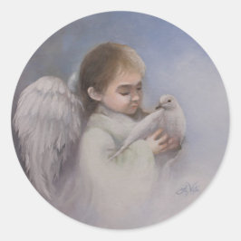 Angelic Blessings Runder Aufkleber