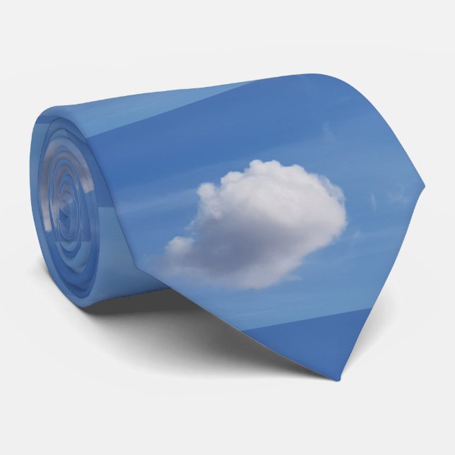 Angelic Blue Sky and Cute Cloud Krawatte (Gerollt)