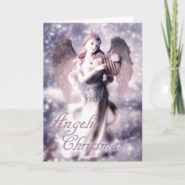Angelic Christmas Feiertagskarte (Vorderseite)