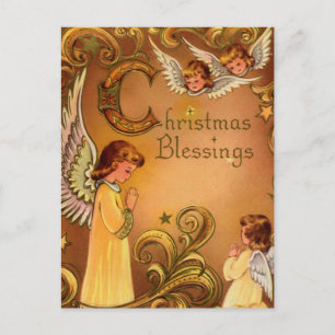 Angelic Christmas Segen Feiertagspostkarte