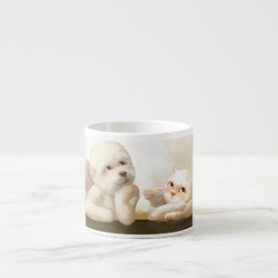 Angelic Dog und Cat on Cloud Espressotasse