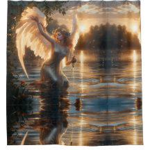 "Angelic Grace at Sunrise" Duschvorhang