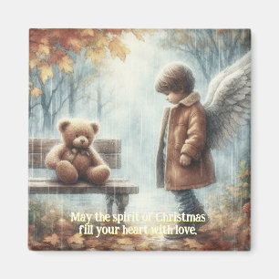 Angelic Junge mit Teddy Bear Magnet
