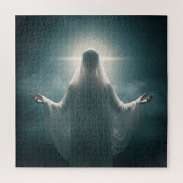 Angelic Robed Spirit Lifting Arms über Wolken