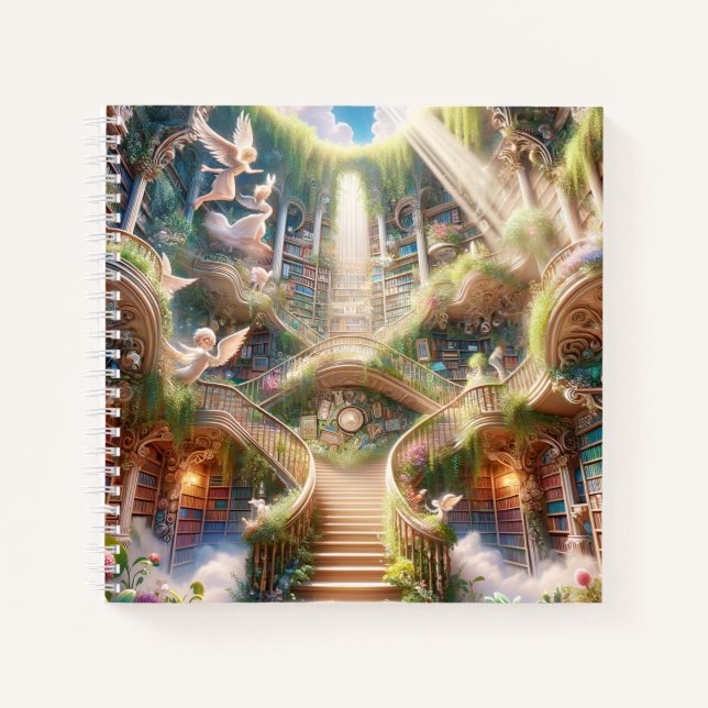 Angelic Stairway to Enlightenment Library Notizbuch (Vorderseite)
