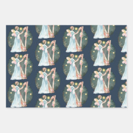 Angelic Winter Music Playing Angel       Geschenkpapier Set