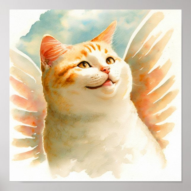 Angelica Das Himmlische Angel-Katzenposter Poster (Vorne)