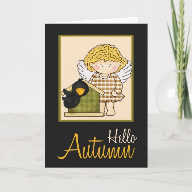 Angelica Herbst Engel Hallo Herbstkarte d1 Karte (Vorderseite)