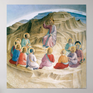 Angelico Sermon auf dem Monte Vintage Kunst Poster