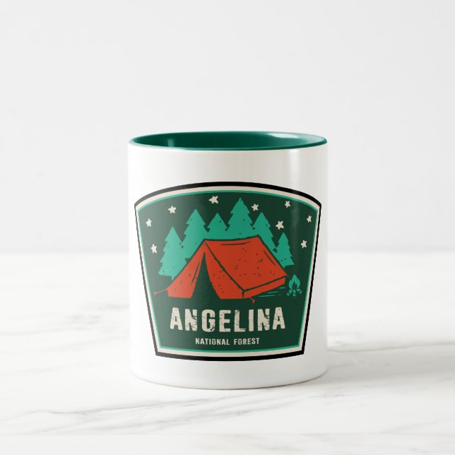 Angelina National Forest Camping Zweifarbige Tasse (Mittel)