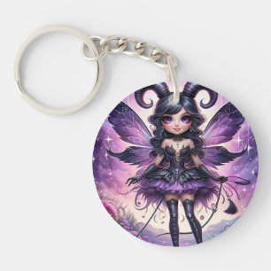Angelina Purple Gothic Fairy Skorpion Hörner Stern Schlüsselanhänger