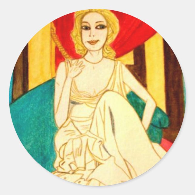 Angelique Runder Aufkleber (Vorderseite)