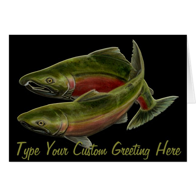 Angelkarte BC Wildlife Lachs Kunst Karte (Vorderseite (Horizontal))
